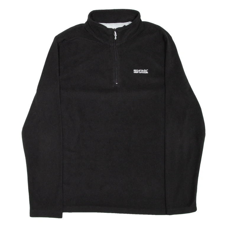 REGATTA Womens Fleece Black 1/4 Zip UK 14