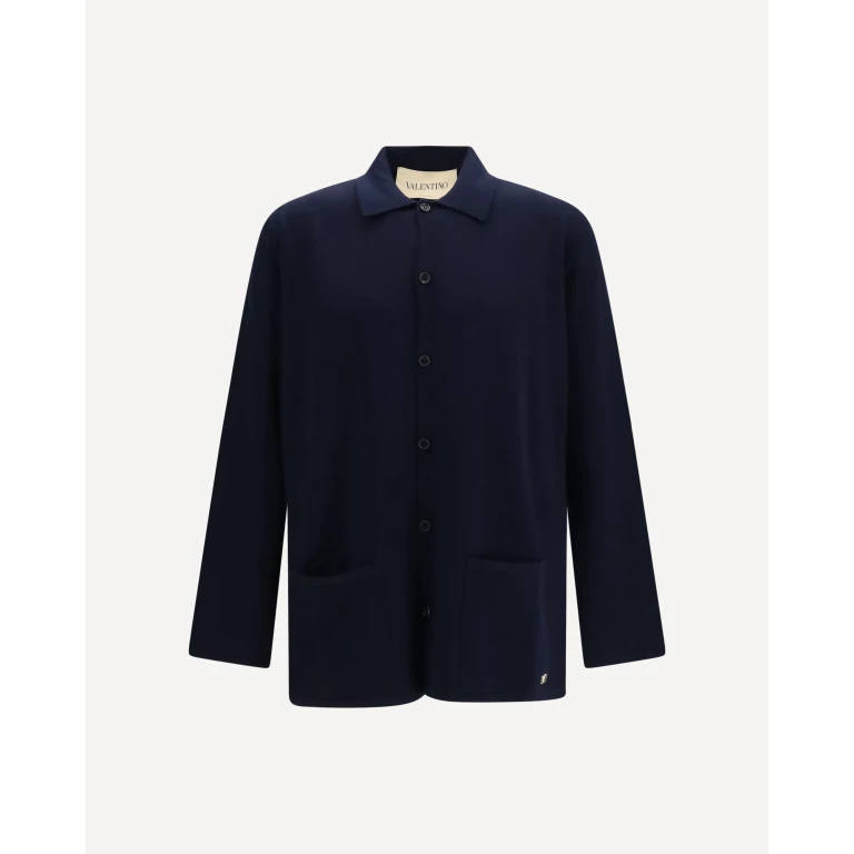 VALENTINO Wool Cardigan with VLogo Male L