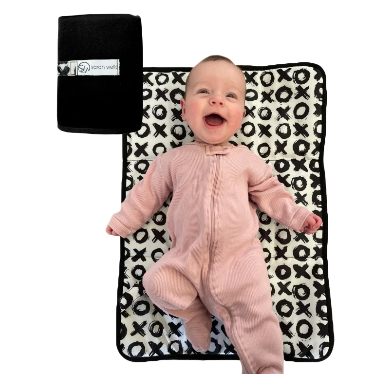Sarah Wells Portable Diaper Changing Pad Machine Washable, Foldable for Travel or Diaper Bags (XOXO)