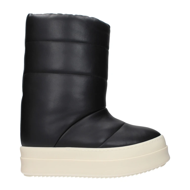 Rick Owens Black Leather Ankle Boots - Men