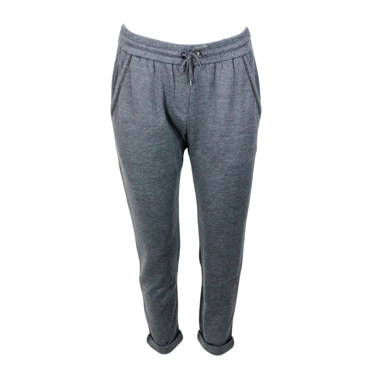 Brunello Cucinelli Trousers Grey 67co 31se 2 Pa - Women