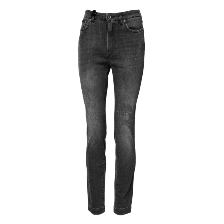 Dolce & Gabbana Dark Gray Audrey Cotton Skinny Denim Jeans Elastane Clothing - Women