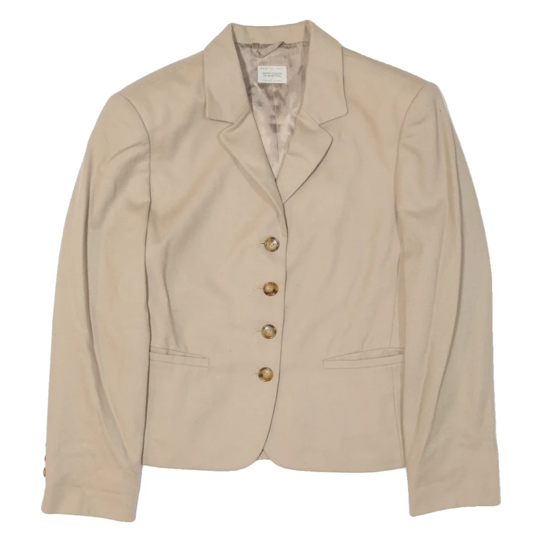 UNITED COLOURS OF BENETTON Womens Blazer Jacket Beige Wool M