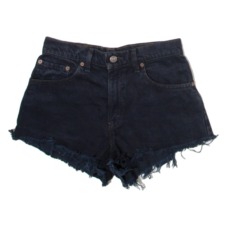 LEVI'S Womens Denim Shorts Black S W28
