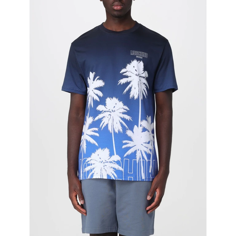 Graphic Print Cotton T-shirt with Contrast Logo (A070394241303)