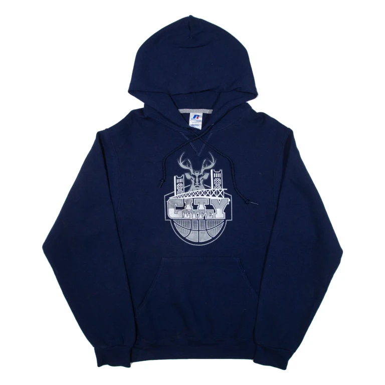 RUSSELL ATHLETIC City Cyfe Mens Blue Hoodie USA S