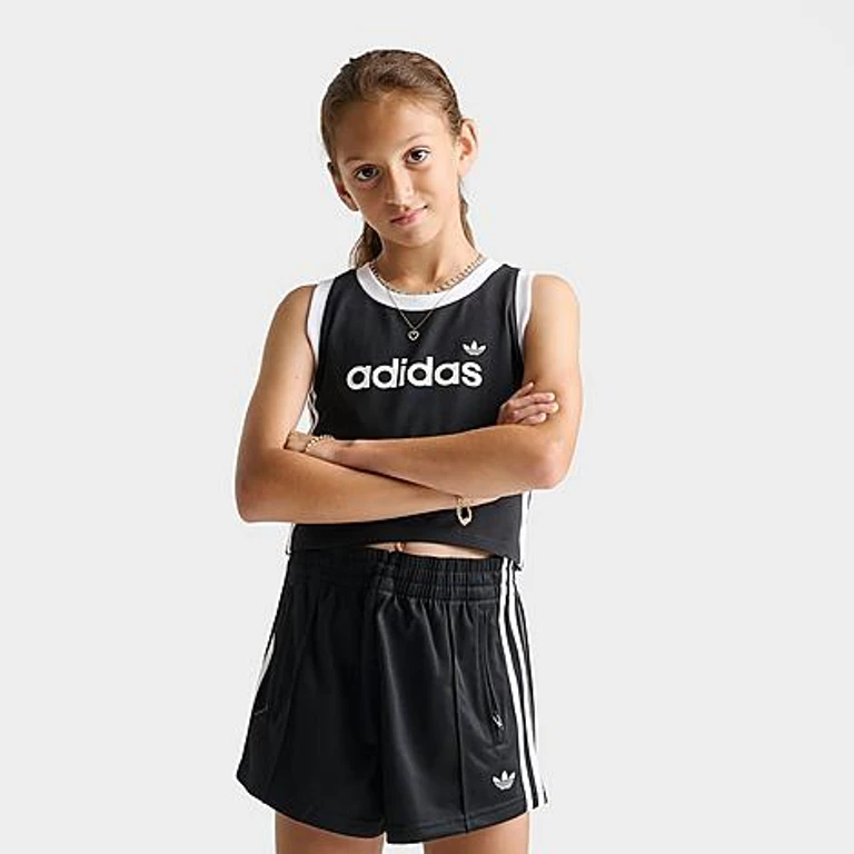 Girls' Big Kids Originals 3-Stripes Tank Top in Black/White Size: Small