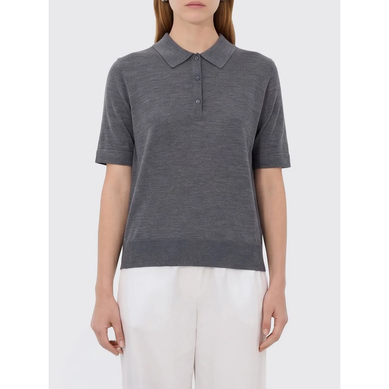 LOULOU DE SAISON Polo Shirt Woman color Grey (MIGOANTHRACITEMELANGE)