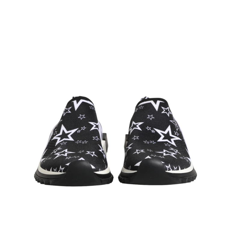 Dolce & Gabbana Black White Sorrento Low Top Sneakers Shoes Black/white Fabric - Men