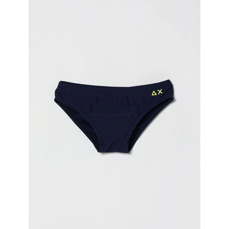 SUN68 Boy's Slim Fit Nylon Swim Briefs with Contrasting Logo Detail (H3533107)
