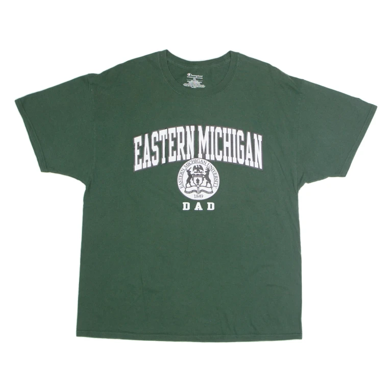 CHAMPION Eastern Michigan Mens T-Shirt Green USA XL