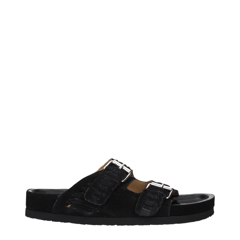 Isabel Marant Black Leather Slippers - Men