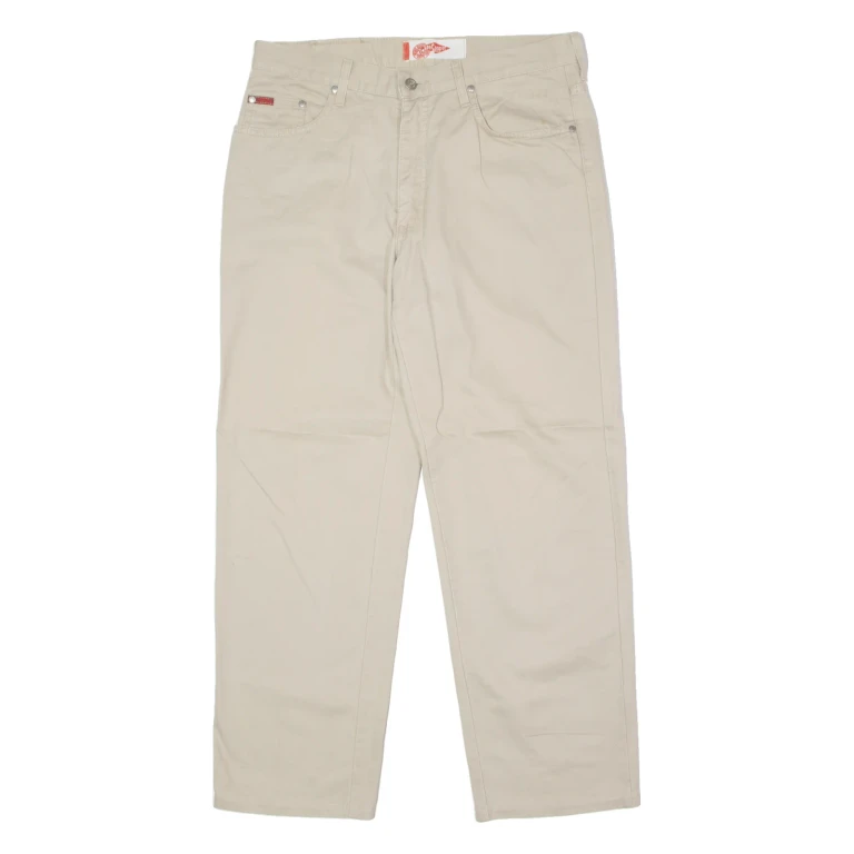 LEE COOPER Mens Twill Trousers Beige Regular Straight W34 L30