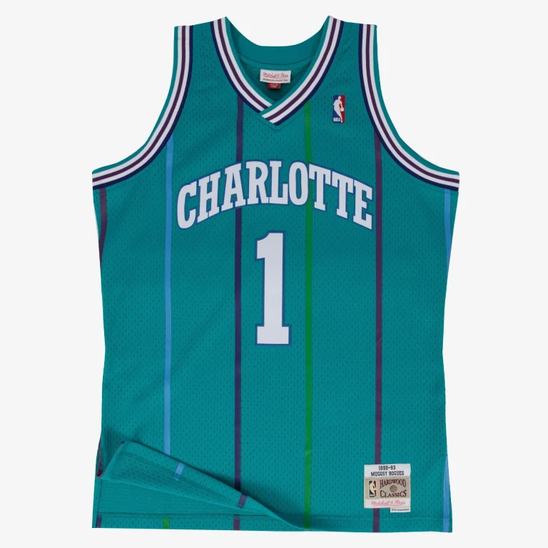 Men's Authentic Road Jersey Hornets 1992 Muggsy Bogues