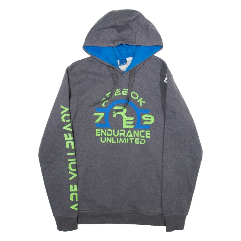 REEBOK Mens Grey Hoodie M
