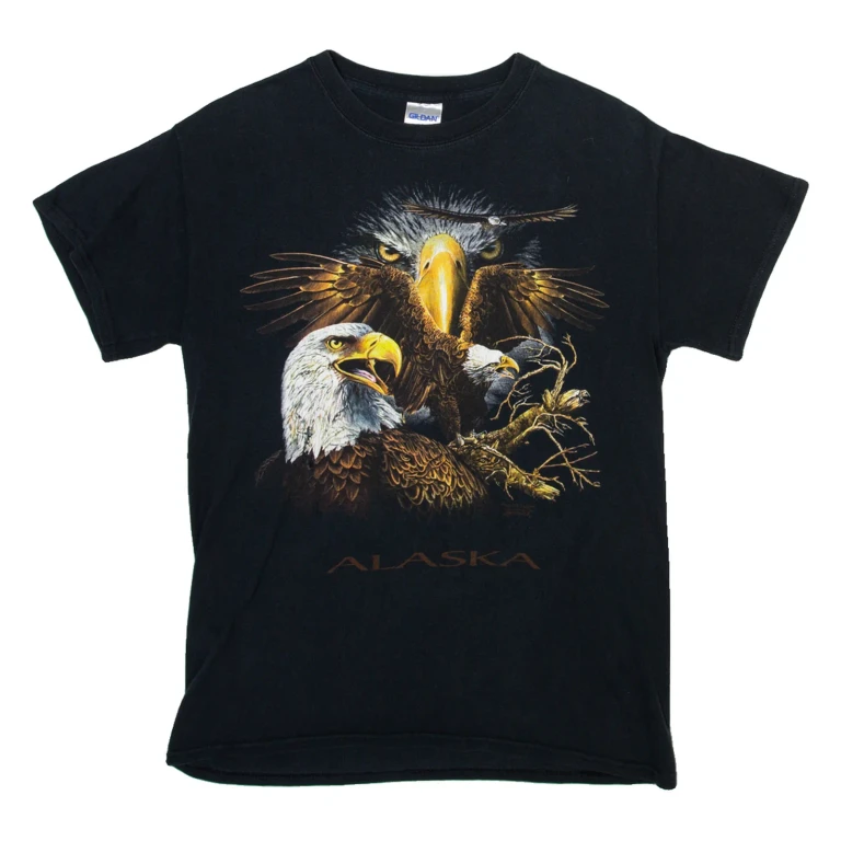 GILDAN Eagles Alaska Mens T-Shirt Blue USA S