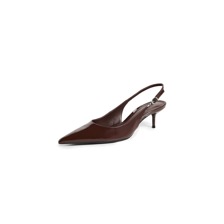 Schutz Paola Mid Slingback Heels Root Brown 7