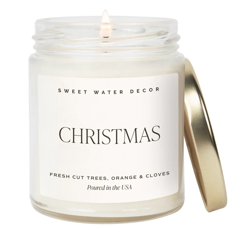 Christmas Soy Candle - Clear Jar - 9 oz