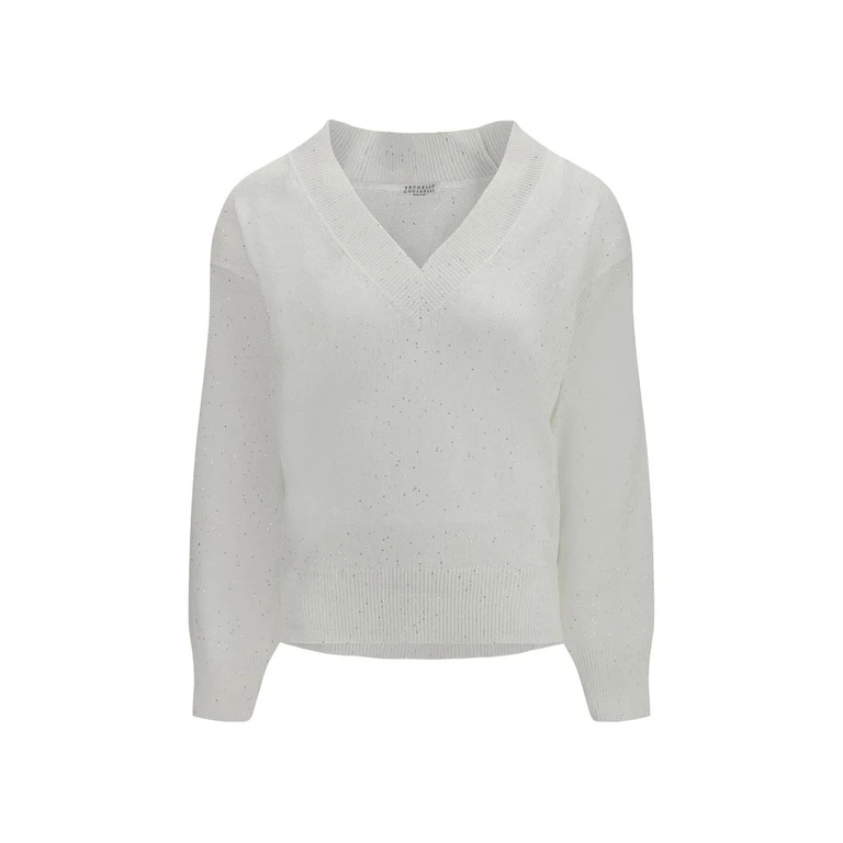 Brunello Cucinelli White Linen T-Shirt - Women