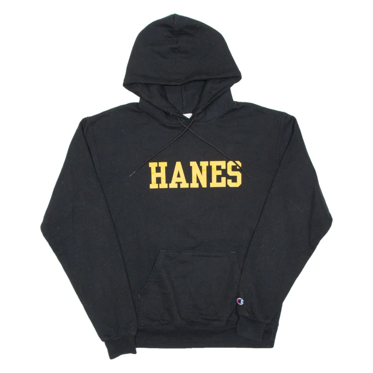 CHAMPION Mens Black Hoodie USA M