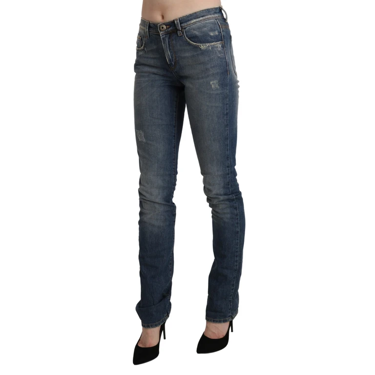 Ermanno Scervino Blue Washed Mid Waist Skinny Denim Jeans Cotton Clothing - Women