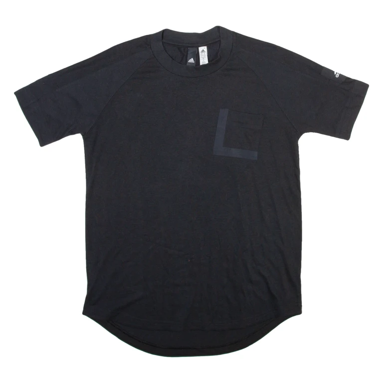 ADIDAS Womens T-Shirt Black Crew Neck S