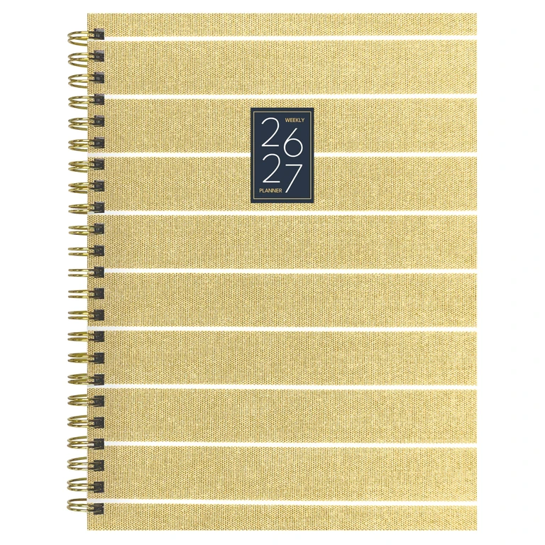 July 2026 - June 2027 Yellow Linen Weekly Monthly Planner