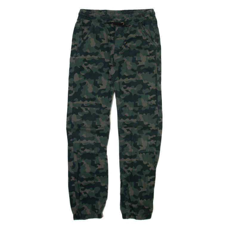 Camo Jogger Style Mens Trousers Green Regular Tapered W26 L26