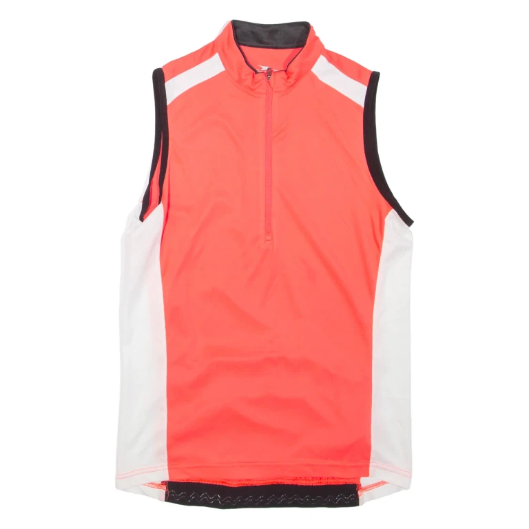 CRANE Cycling Mens T-Shirt Pink Sleeveless 1/2 Zip M
