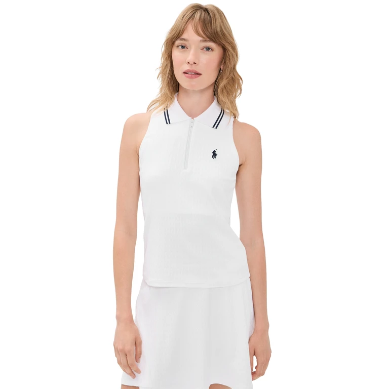 RLX Ralph Lauren Active Cable Knit Top Ceramic White/Refined Navy M