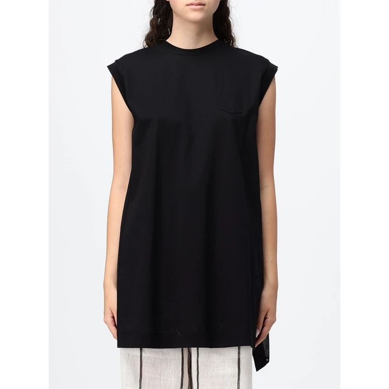 Sleeveless Cotton Top with Ruffles and Embroidery (M6EF16100)