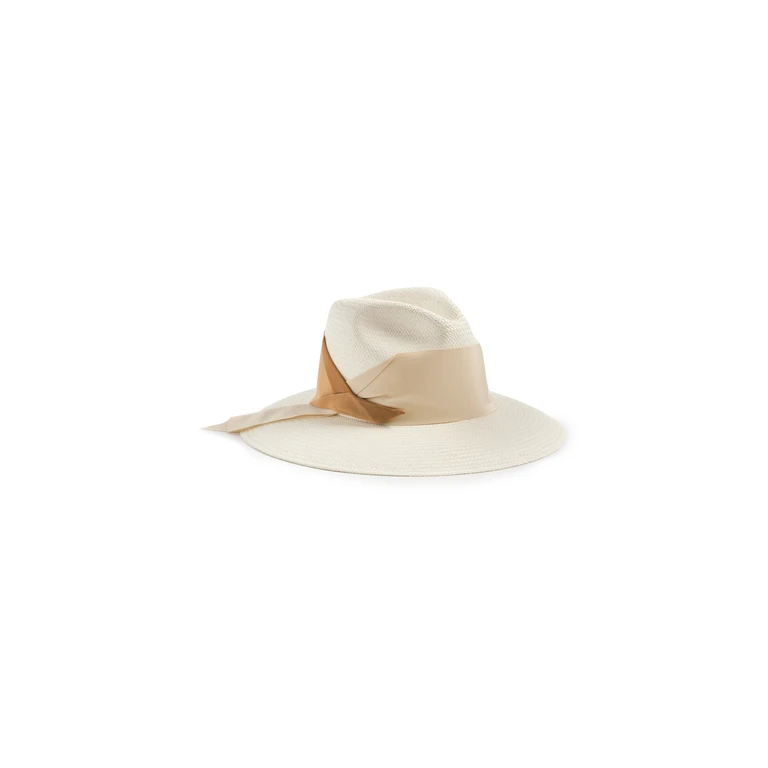 Freya Gardenia Straw Hat White - Bone/Caramel L