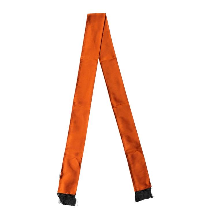 Dolce & Gabbana Orange Silk Fringes Neck Wrap Foulard Scarf - Men