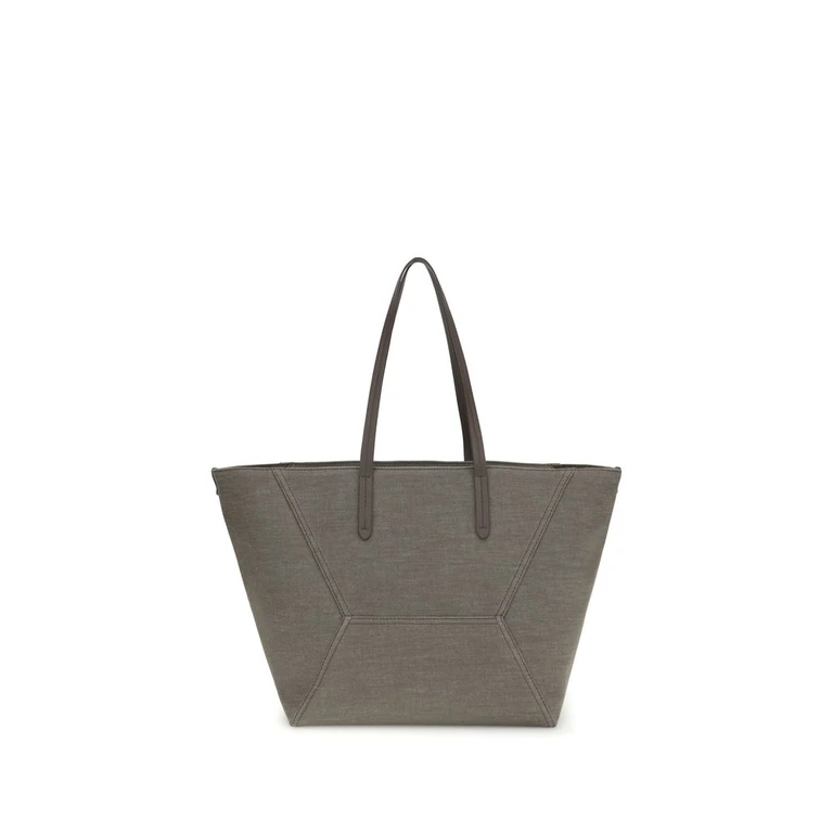 Brunello Cucinelli Brown Cotton Shoulder Bag - Women