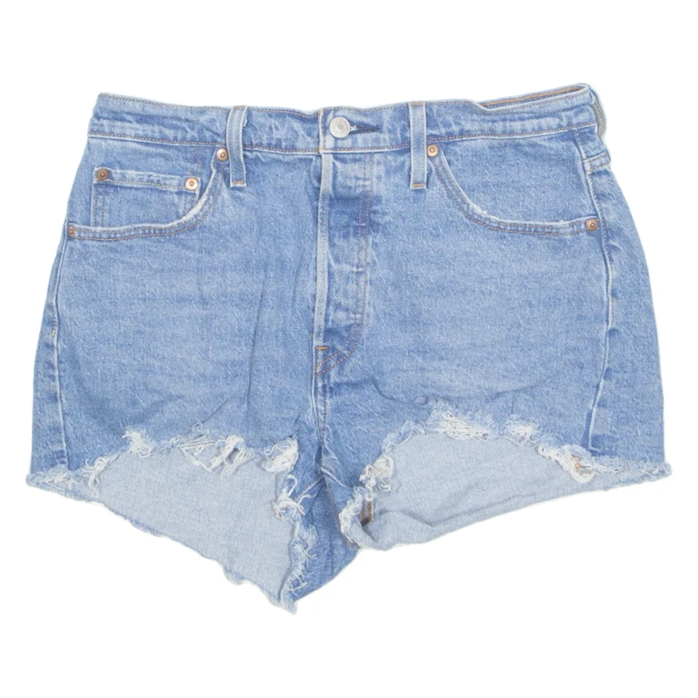 LEVI'S Cut Off 501 Womens Denim Shorts Blue M W30