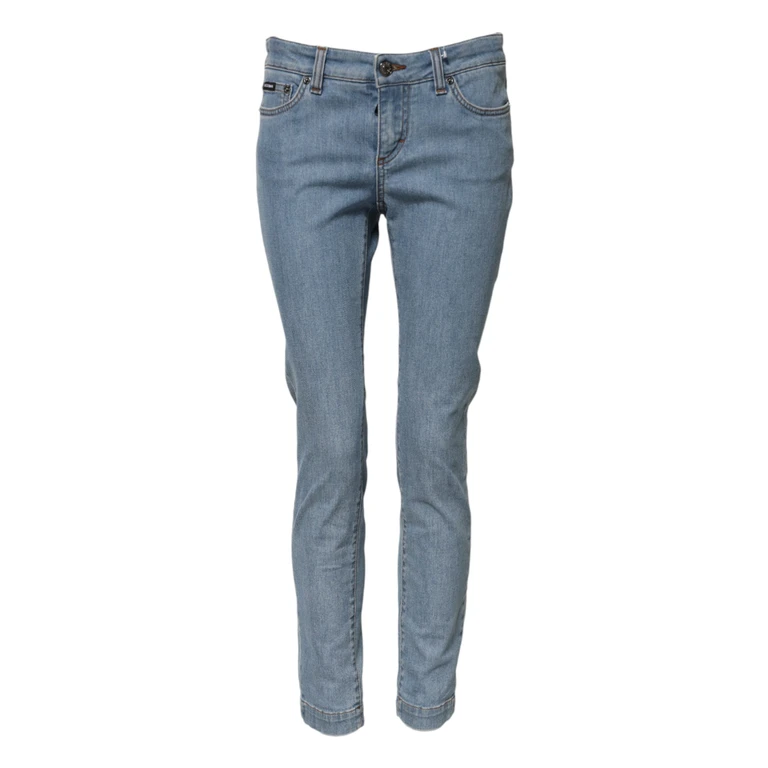 Dolce & Gabbana Blue Cotton Pretty Midwaist Skinny Denim Jeans Elastane Clothing - Women