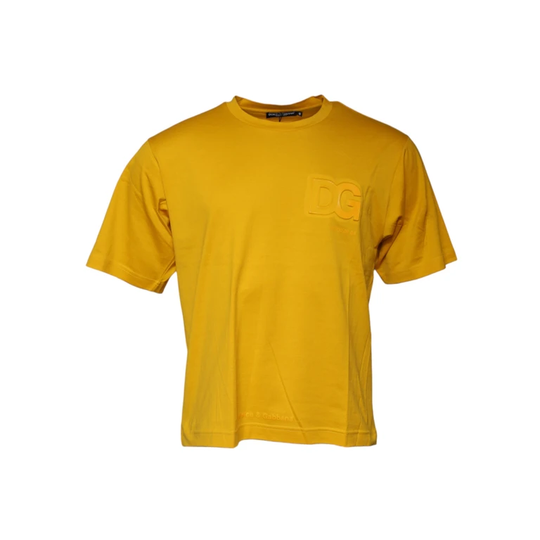 Dolce & Gabbana Dark Yellow Logo Crew Neck Short Sleeves T-Shirt Cotton - Men