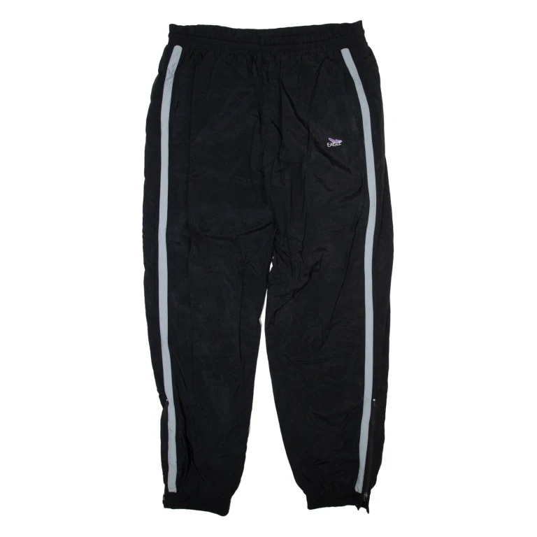 EAGLE Mens Track Pants Black 90s Tapered XL W36 L31
