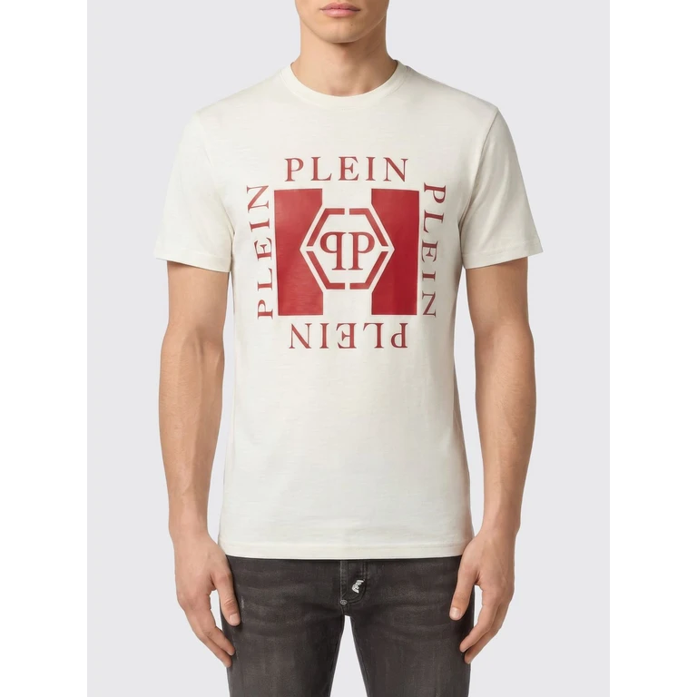 Crewneck Cotton T-shirt with Contrasting Chest Logo (UAFCMTK9412PJY002N01)