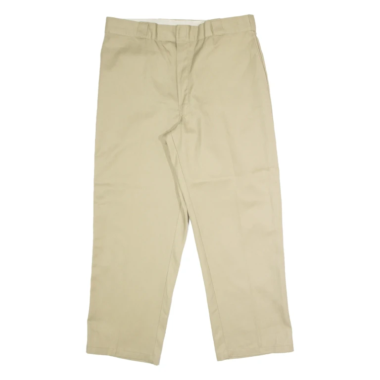 DICKIES Workwear Mens Twill Trousers Beige Regular Straight W36 L29