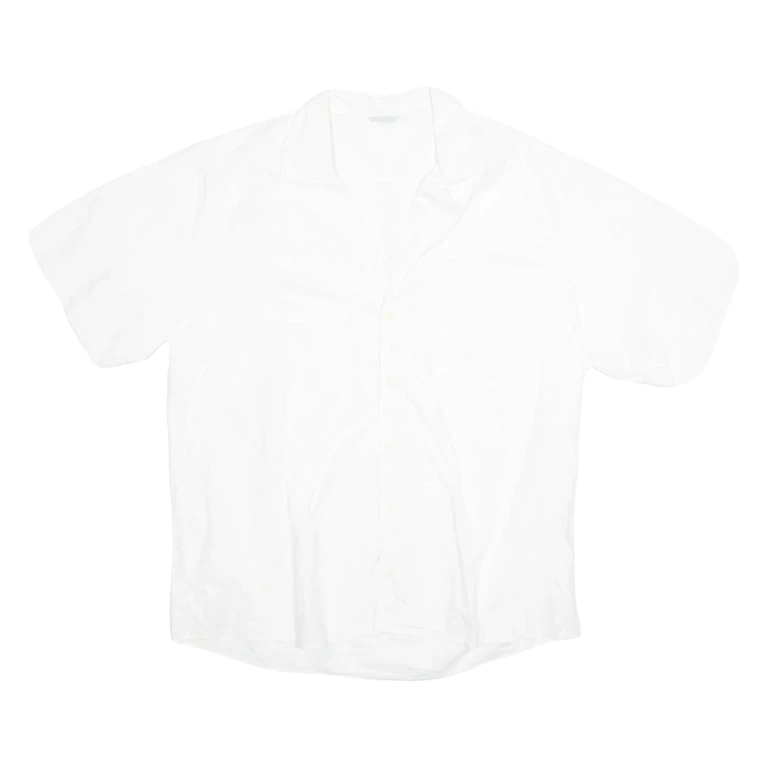 SPORTS Mens Hawaiian Shirt White Floral L