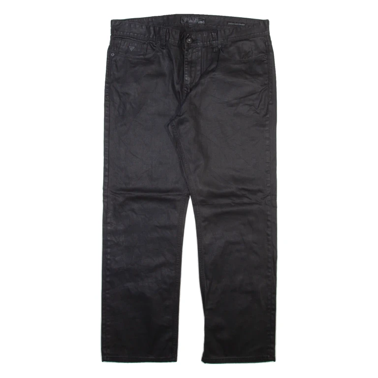 GUESS Mens Trousers Black Regular Straight W38 L30