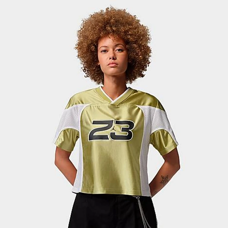 Jordan Women's Flight Jersey in Lawn/White/Black Size: XS