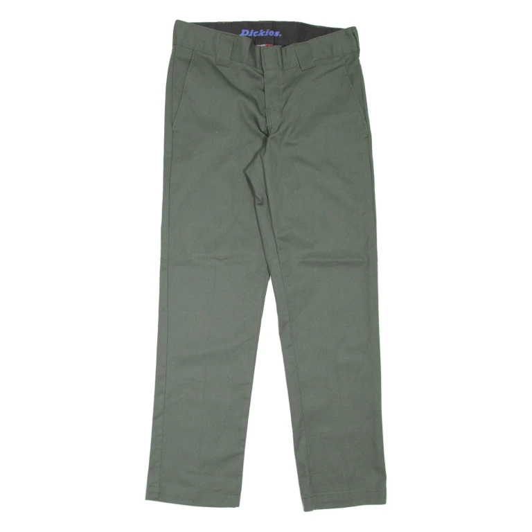 DICKIES Workwear Mens Trousers Green Slim Straight W29 L30