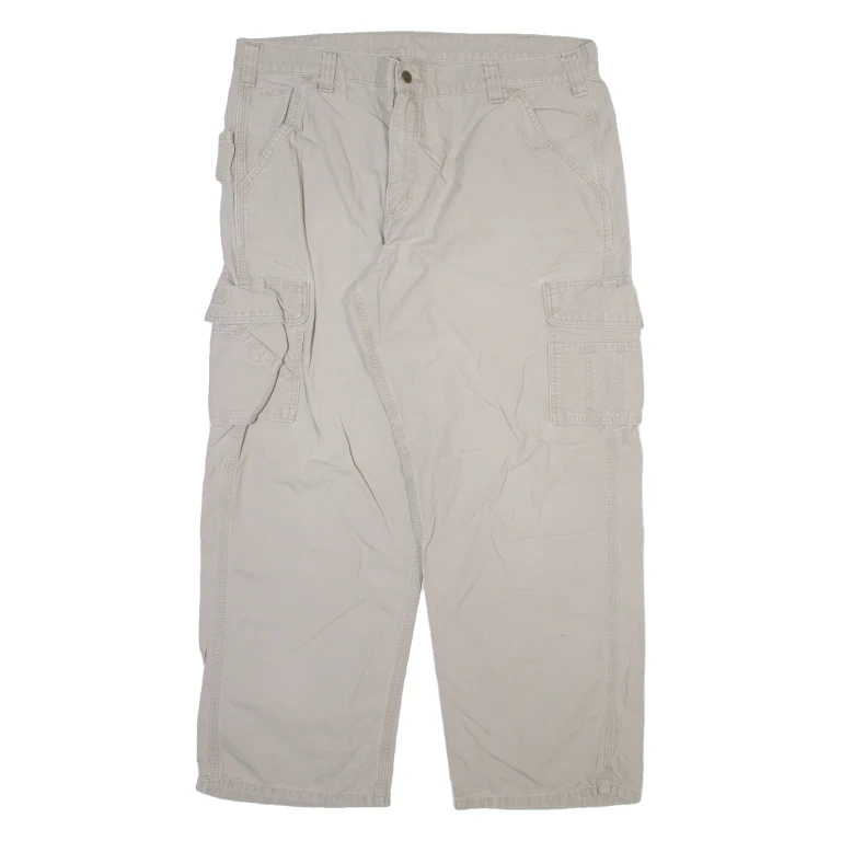CARHARTT Carpenter Mens Trousers Grey Relaxed Straight W40 L30