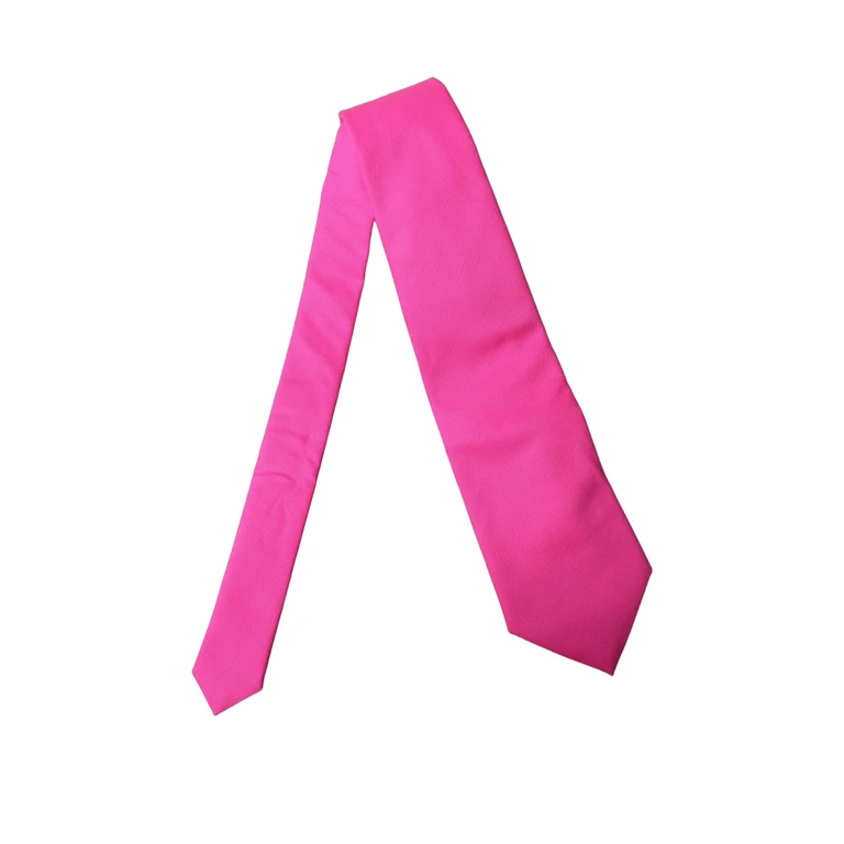 Dolce & Gabbana Neon Pink Solid Satin Silk Adjustable Women Necktie Tie - Women