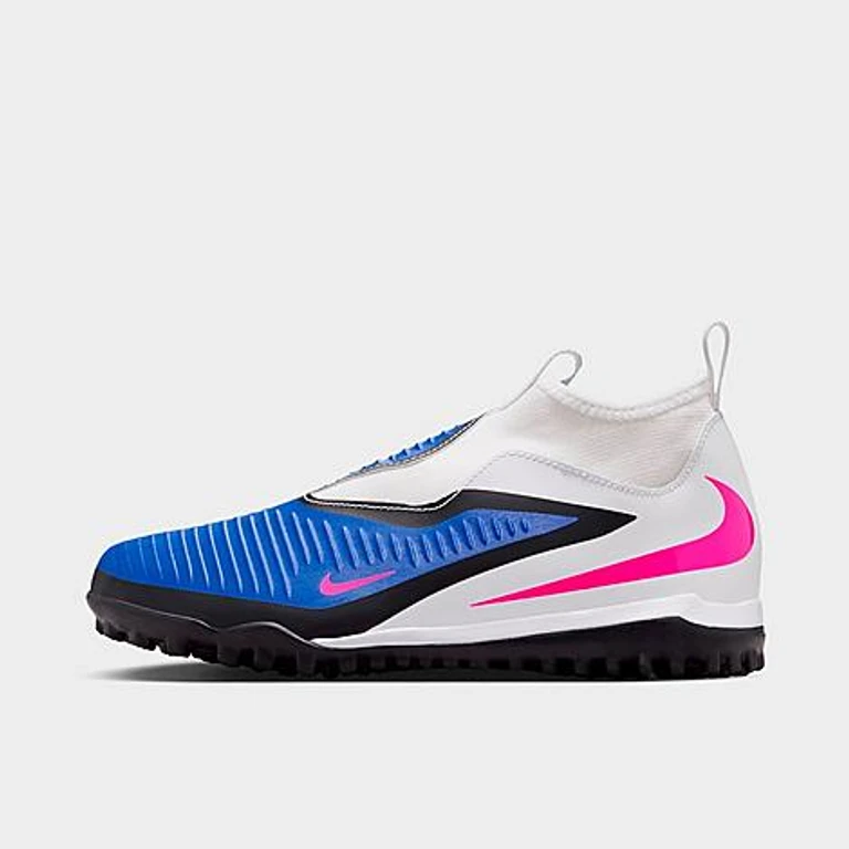 Big Kids Jr. Phantom 6 High Academy Turf Soccer Shoes in Racer Blue/White/Pink Blast Size: 1.0