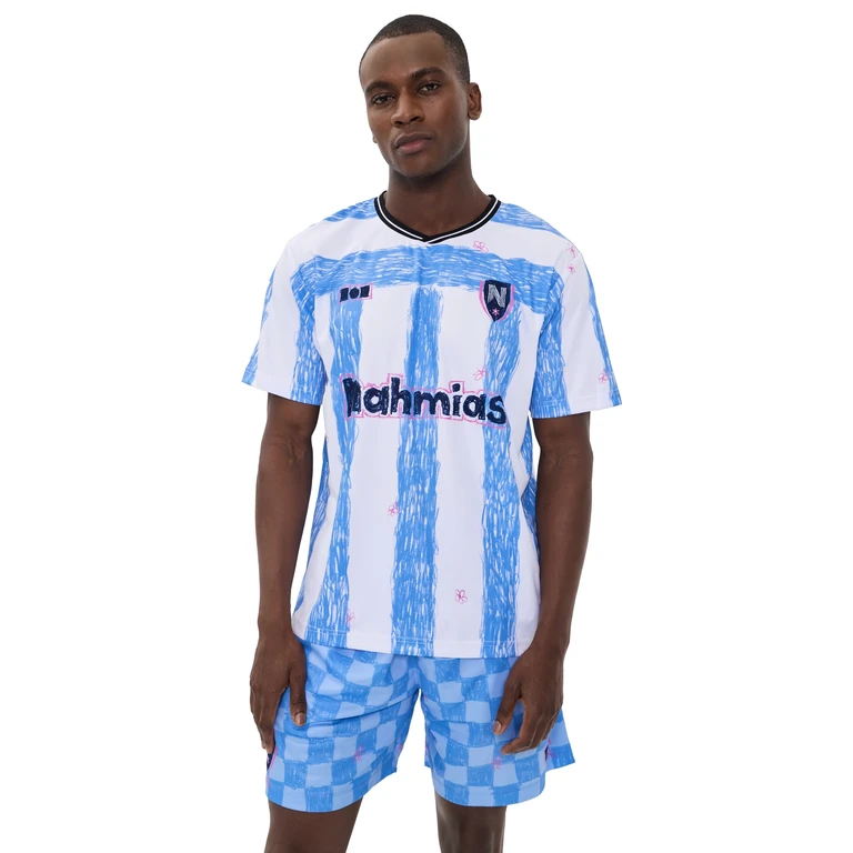 Nahmias Scribble Soccer Jersey Blue Iris S