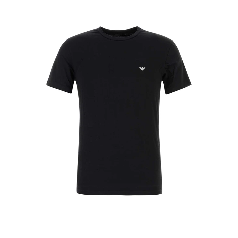 Emporio Armani Black Stretch Cotton T-Shirt Exterior: Elastane Intimo - Men