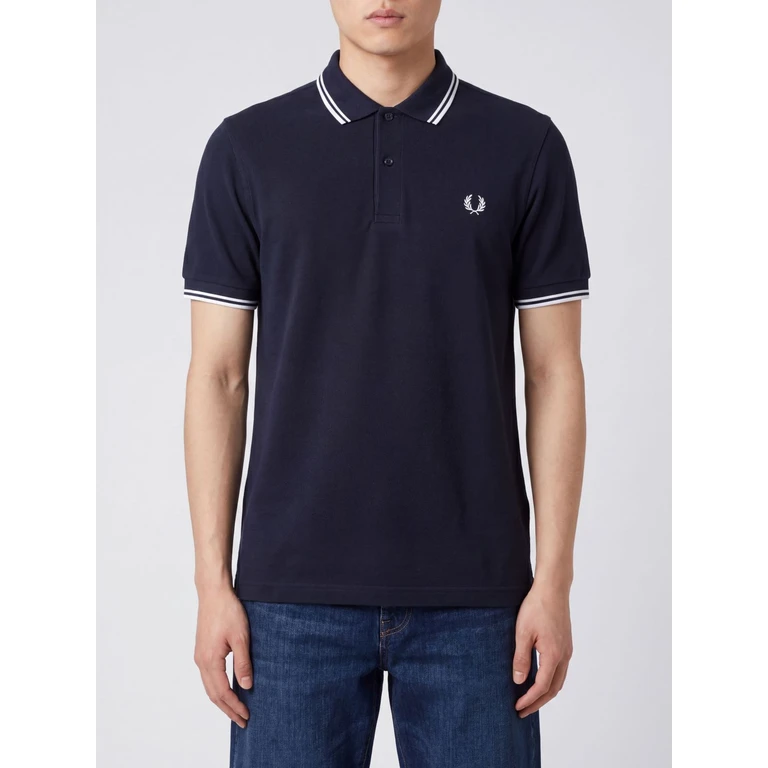 Cotton Polo Shirt with Contrast Tipping and Embroidered Logo (FPM3600P58238)